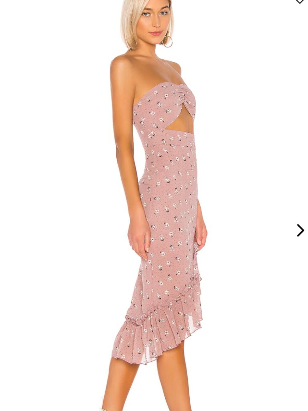 Superdown Dion Strapless Dress Dusty Rose Size Small